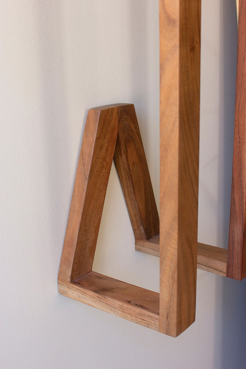 WOODEN WALL TOWEL RACK
