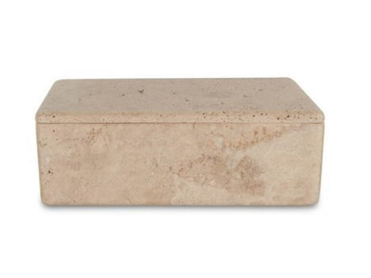 Travertine Rectangle Box Large Cream
